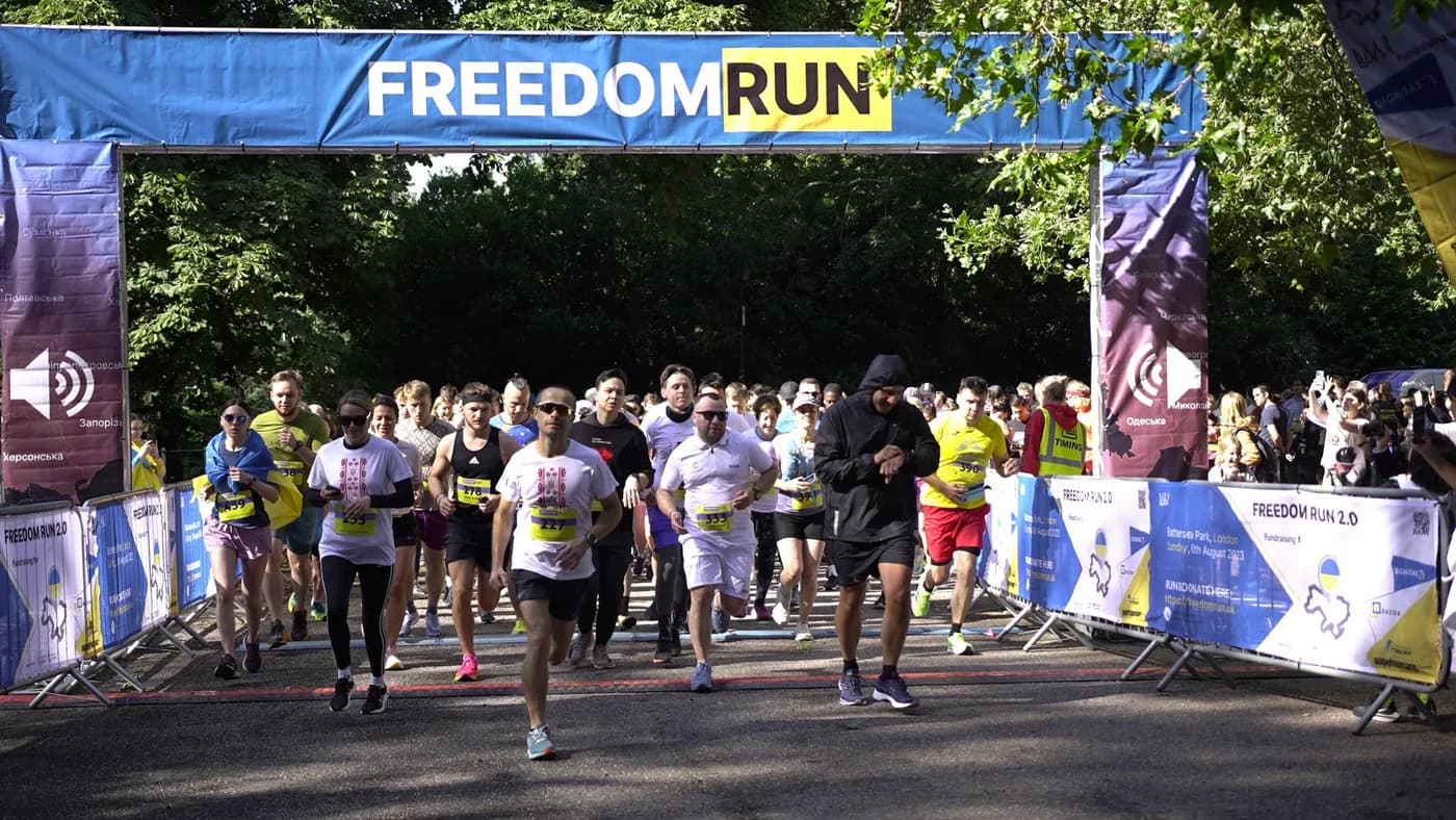 Runners at Freedom Run 2.0 in Battersea Park