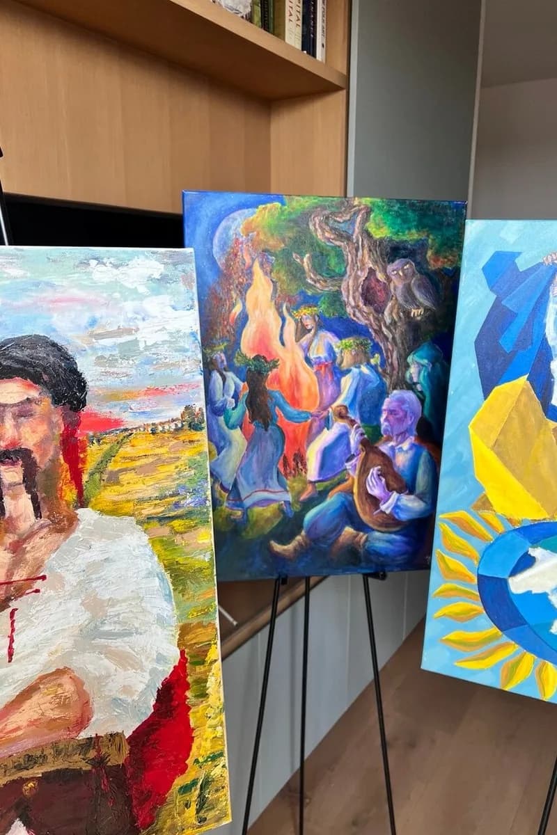Three paintings by Ukrainian children