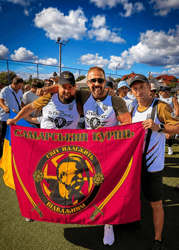 Veterans from the Samarskyi Kurin union at a sports event