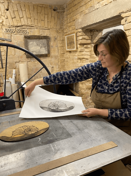 Hand-printing at the InkStream studio in Voznesensk