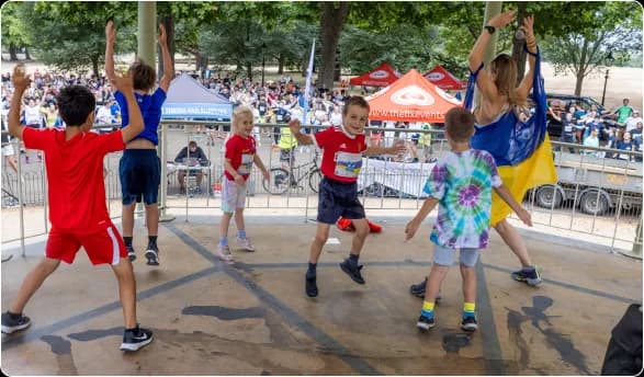Children at the Freedom Run 2022 event in Hyde Park